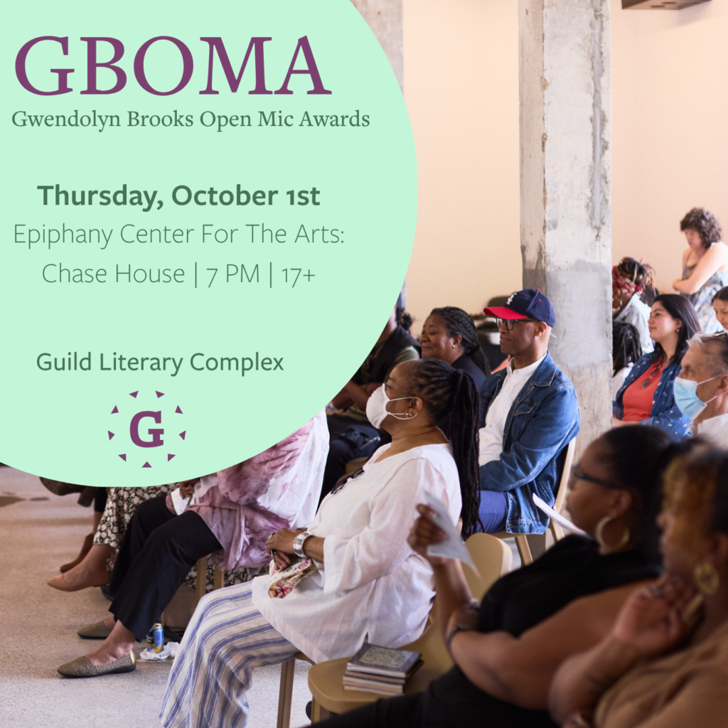 Flyer for Gwendolyn Brooks Open Mic Awards (GBOMA) 2026